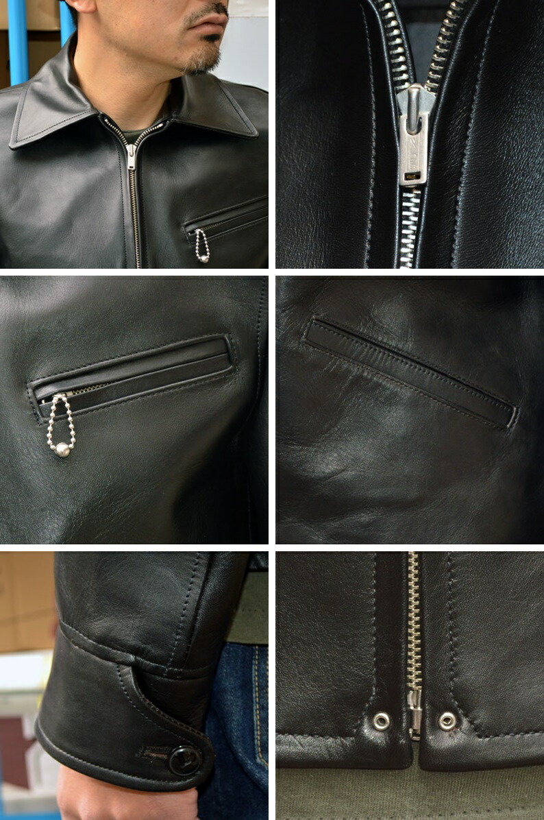 PELLE PELLE　厚手スエードジャンパー MEN'S TWO TONE PELLE PELLE CLASSIC LEATHER JACKET ALL BLACK