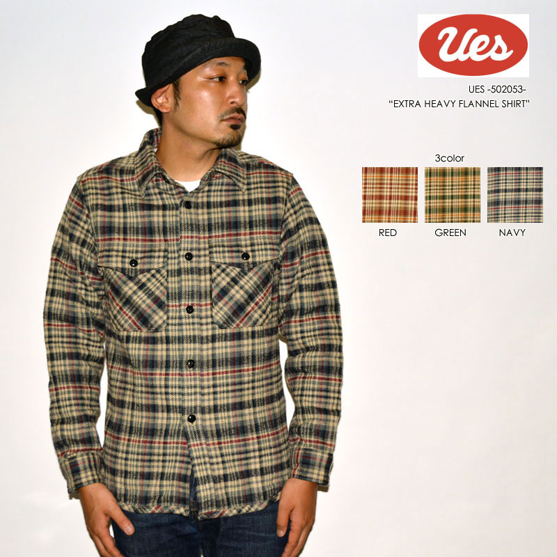 Ues ウエス 5053 エクストラヘビーネルシャツ L Sシャツ Bears